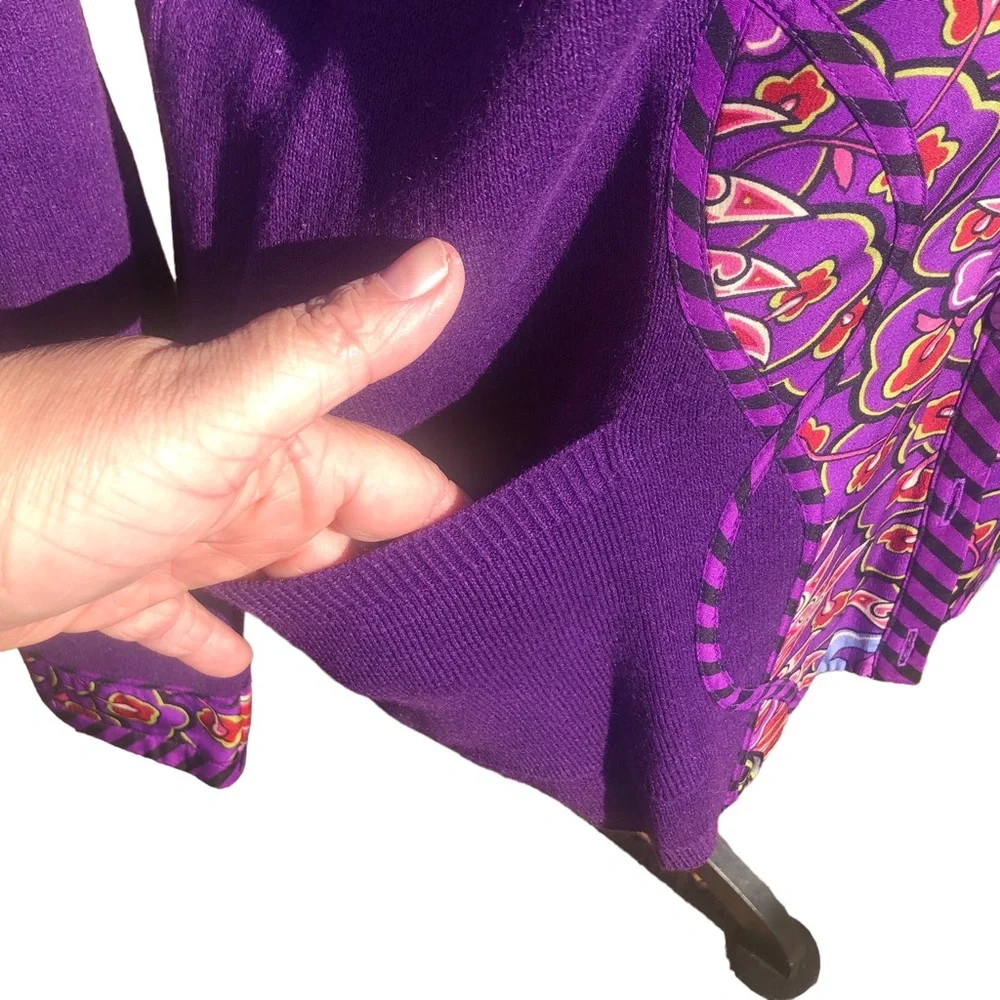 Koos of Course Purple Printed Cardigan Small - Picture 4 of 13